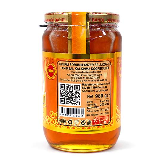 Hacettepe Üniversitesi onaylı Anzer balı güvenlik bandrolü ve seri numarası